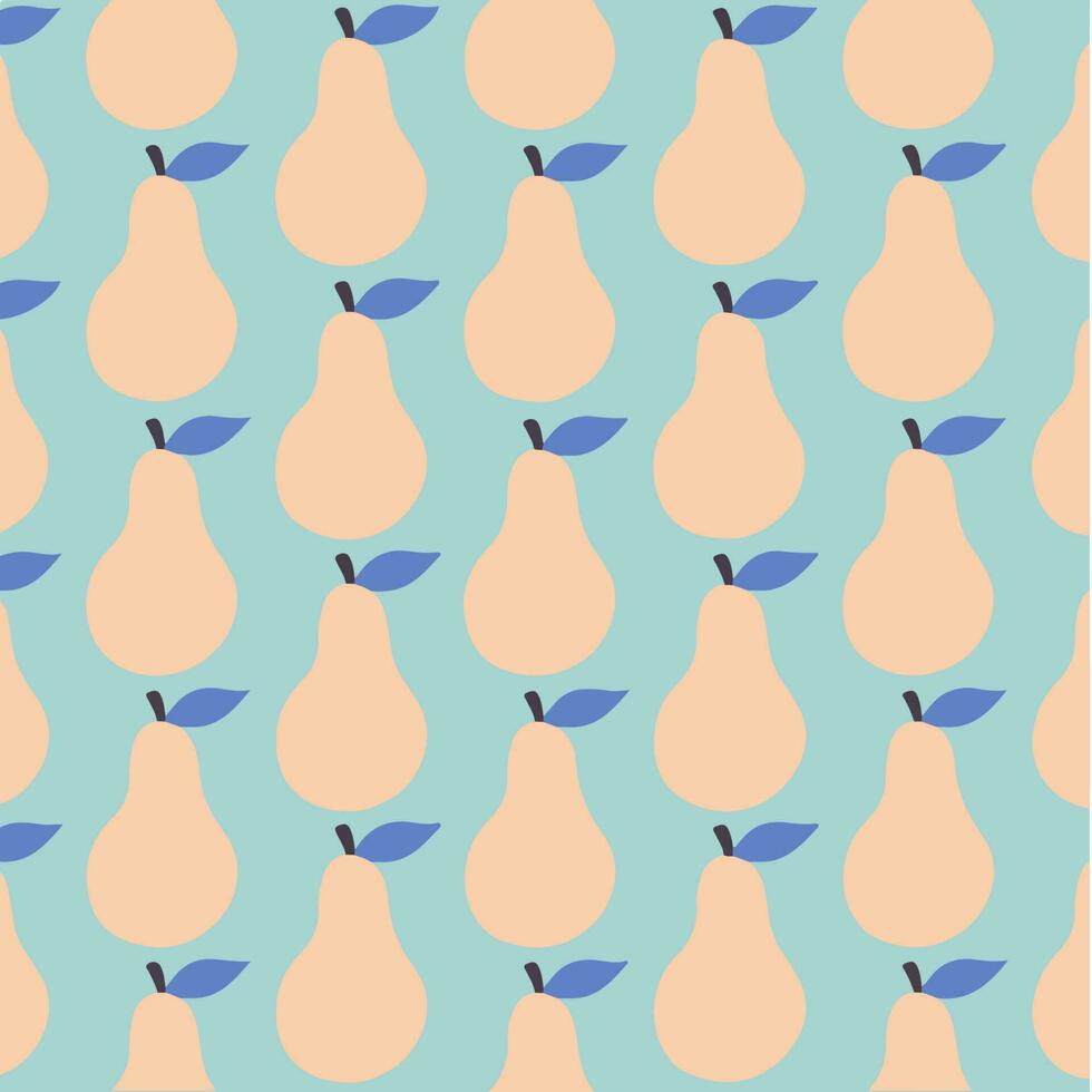 Pear Pattern Background. Social Media Post. Fruits Vector Illustration.