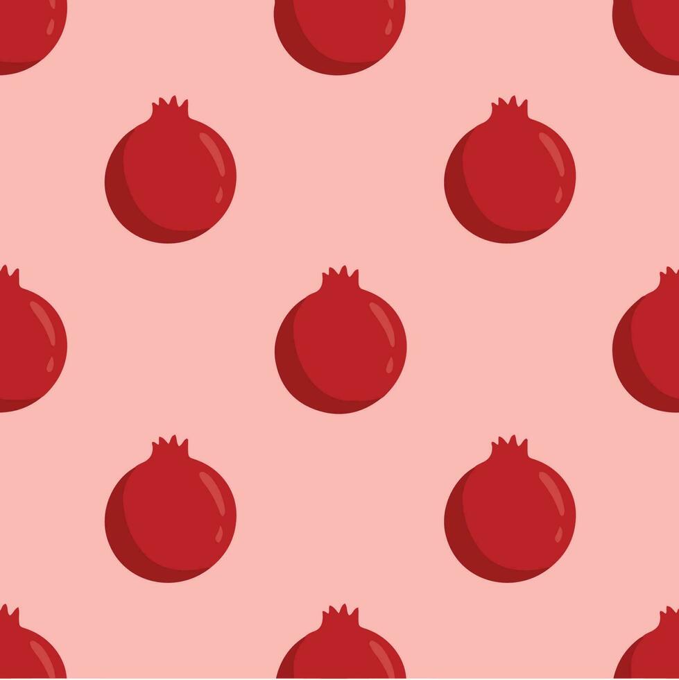 Pomegranate Pattern Background. Social Media Post. Fruits Vector Illustration.