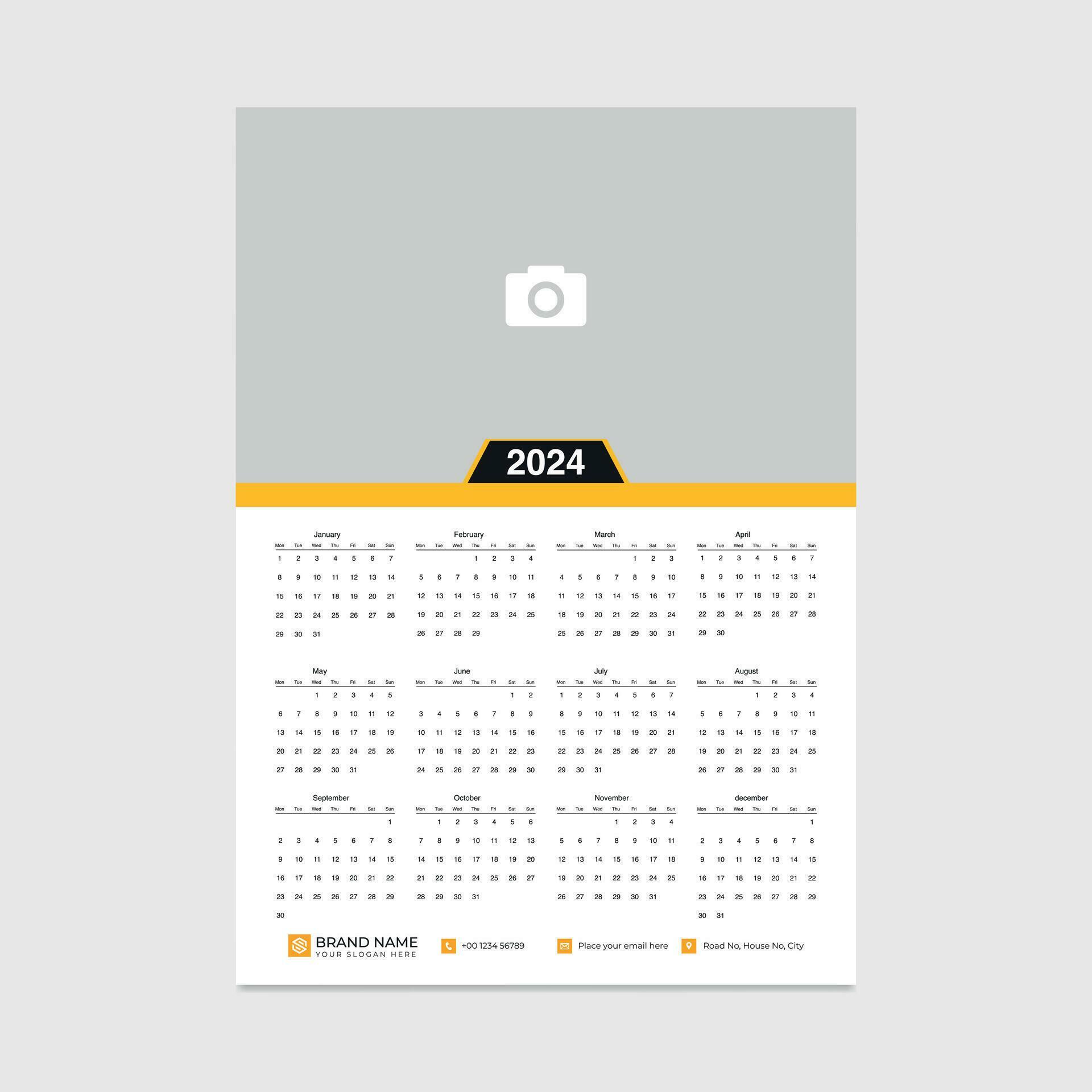 Modern design 2024 calendar template Yearly calendar template for 2024 Modern design 2024 calendar template Yearly calendar template for 2024