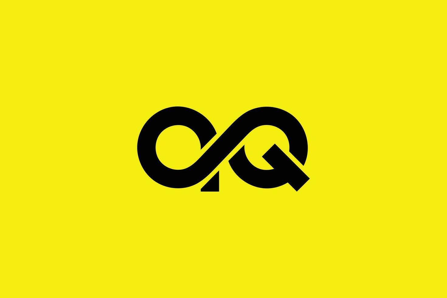 Minimal and creative letter a q logo template on yellow Background vector