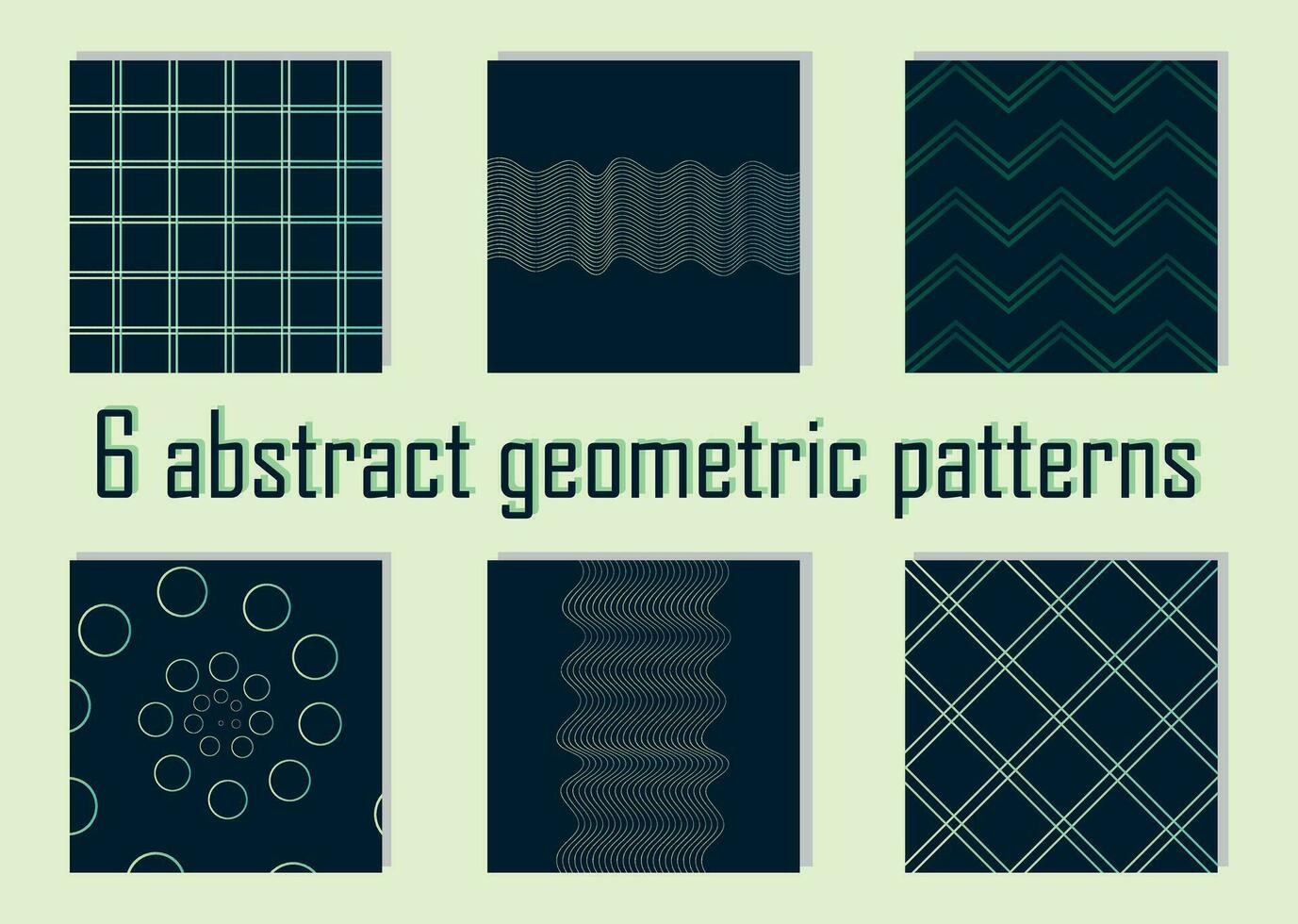 Set. Vector geometric seamless pattern. Colorful background with modern minimalist. Cute abstract geometric textures. Simple design.