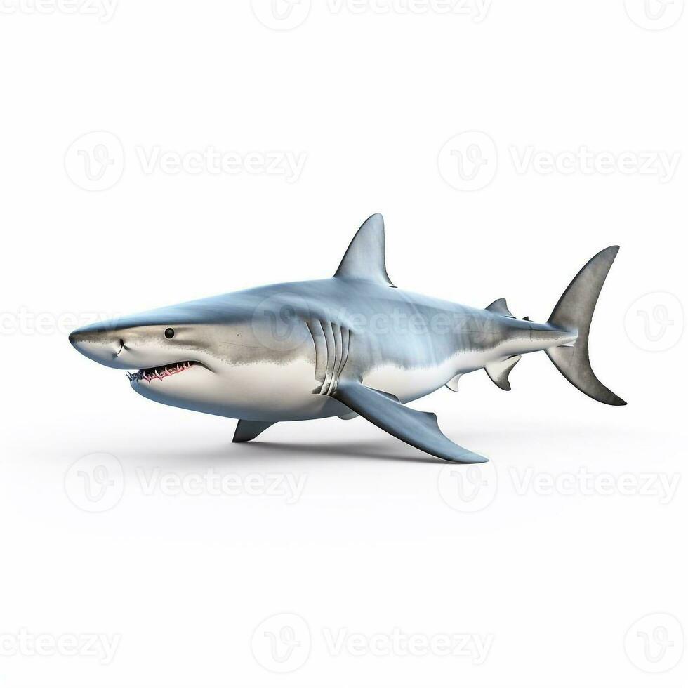 Beautiful big wild shark looking forward is shown in full length, Ai generated photo