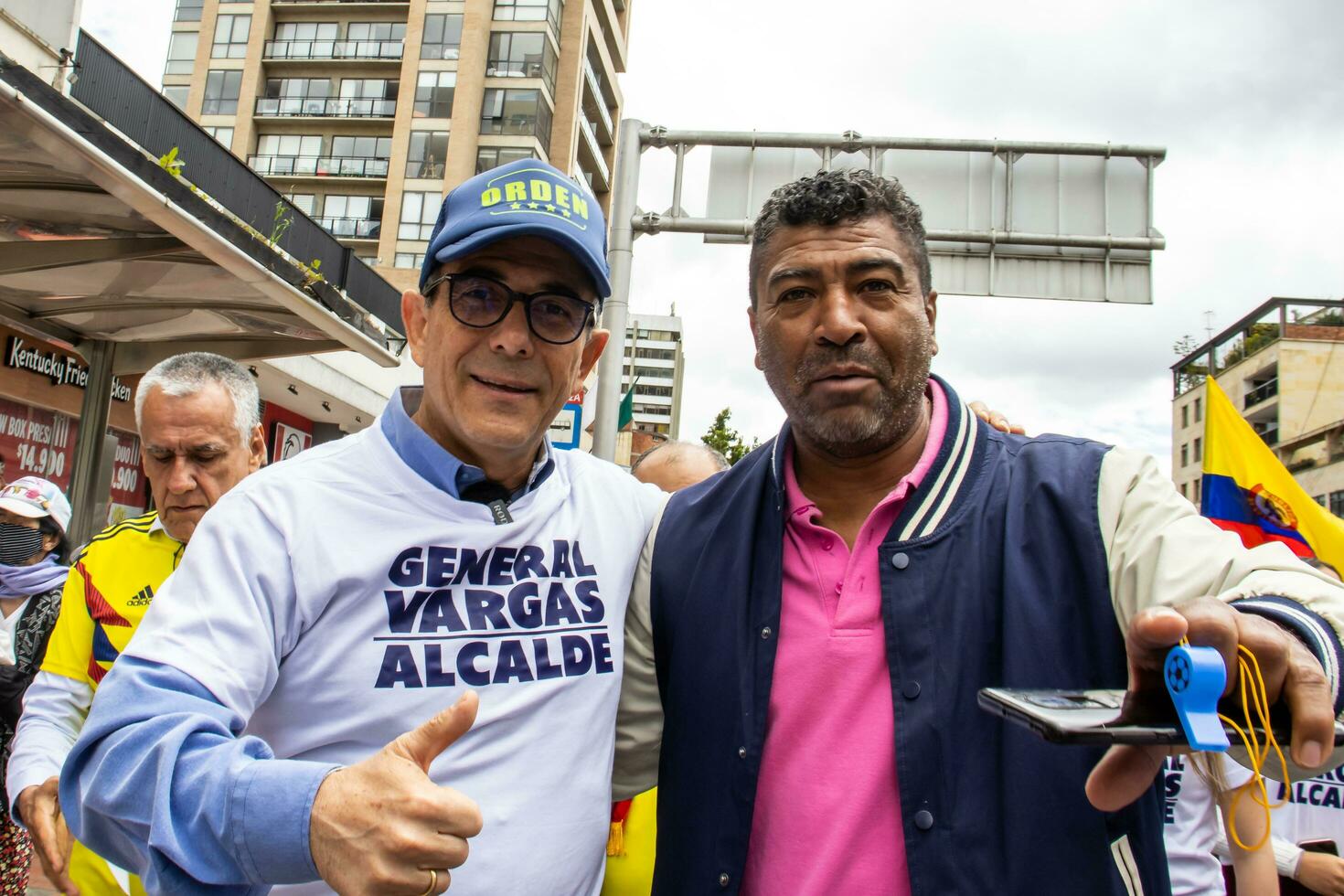 Bogota, Colombia, 16 August 2023. General Jorge Luis Vargas at the march asking for Gustavo Petro impeachment. Peaceful protest. La Marcha de la Mayoria. photo