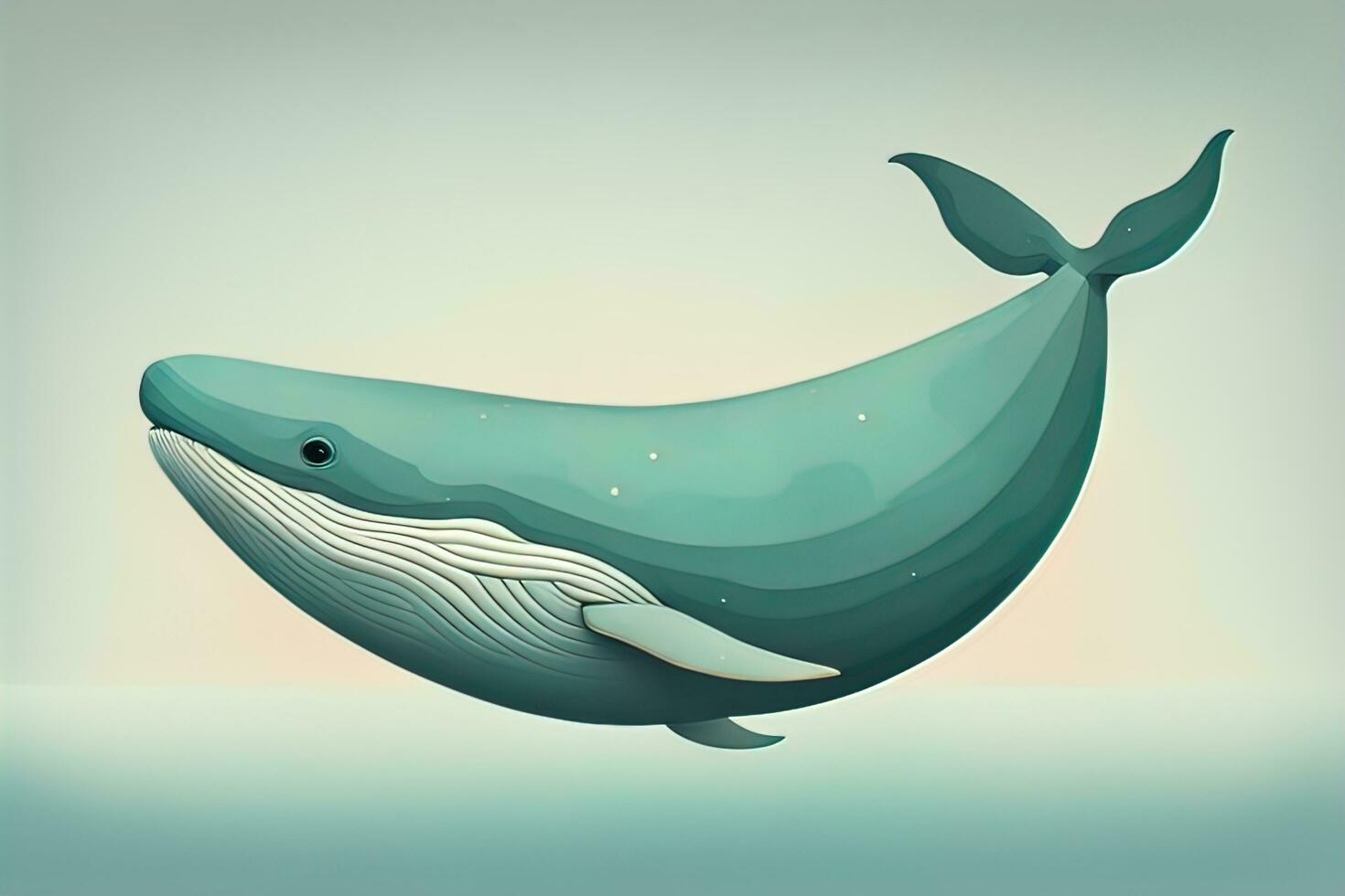 Blue whale isolated on a solid clor background. ai generative photo