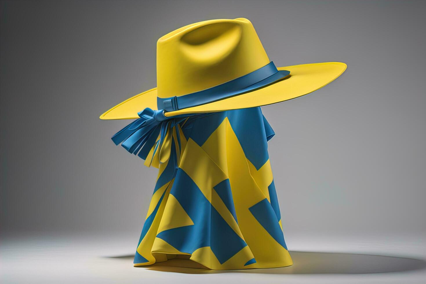 Stylish female hat on mannequin. ai generative photo