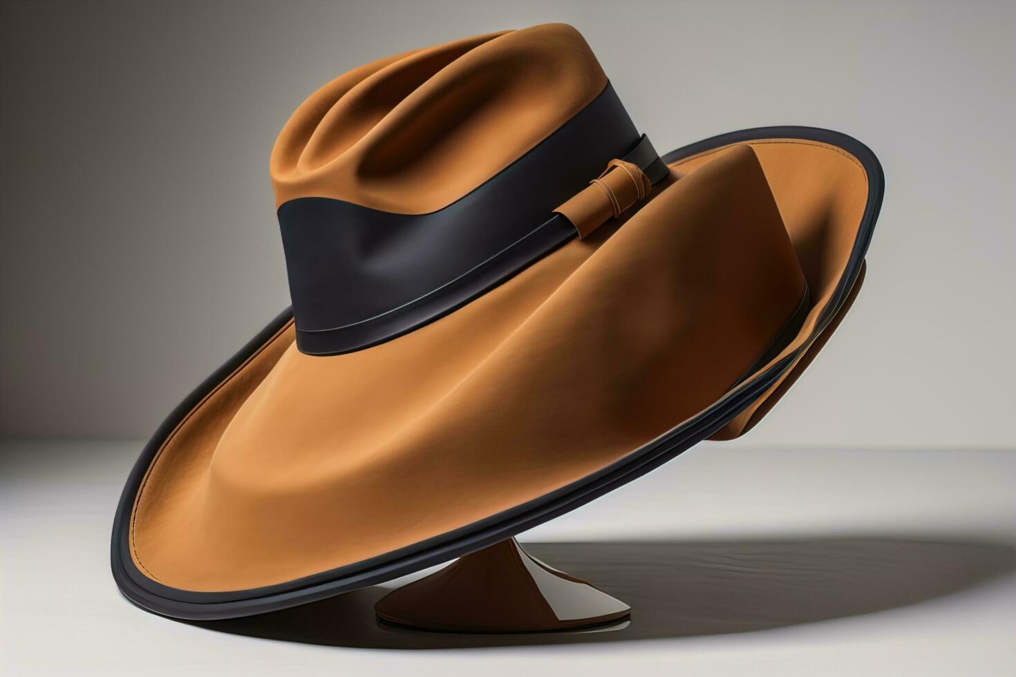Stylish female hat on mannequin. ai generative photo