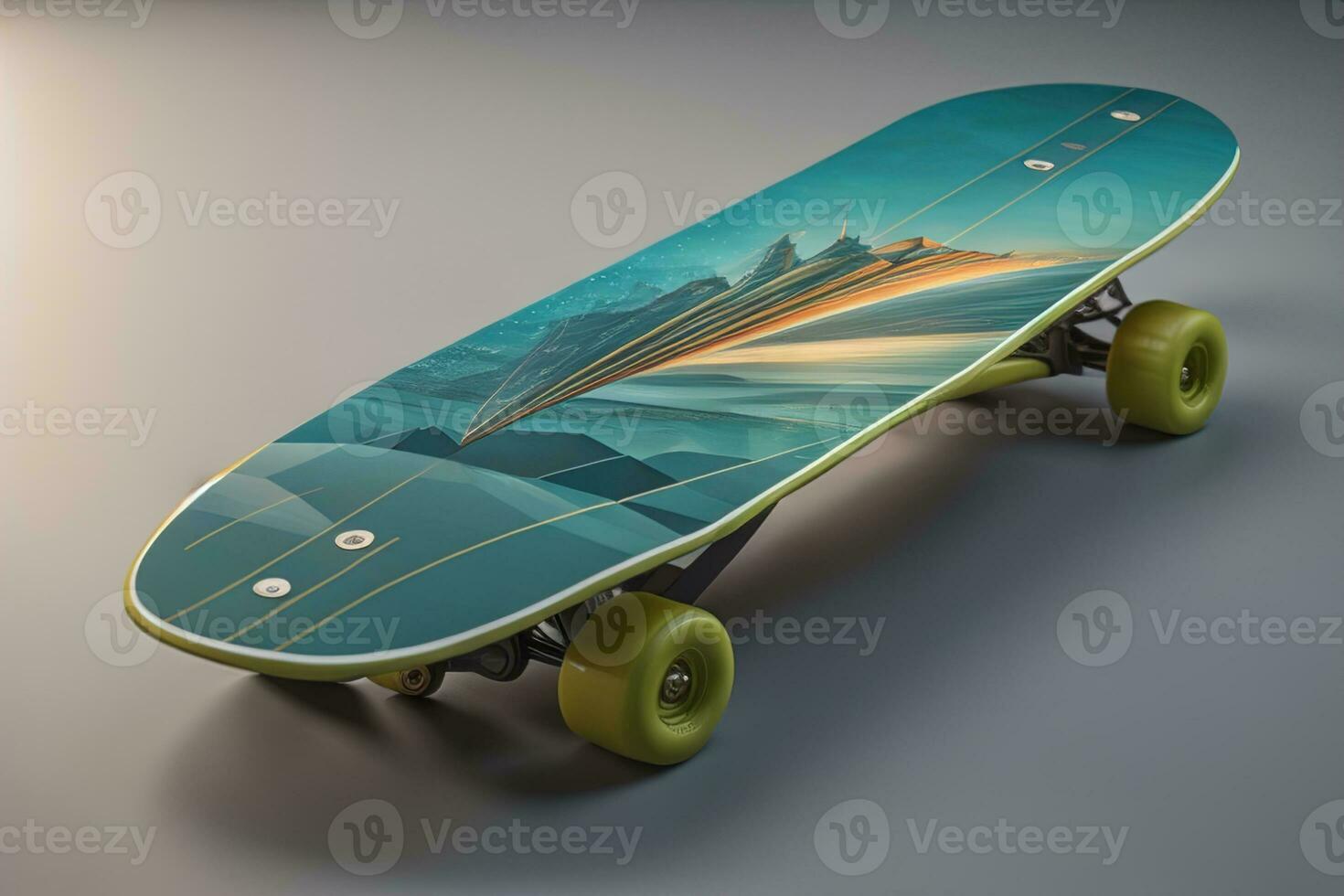 Skateboard on a gray background. ai generative photo