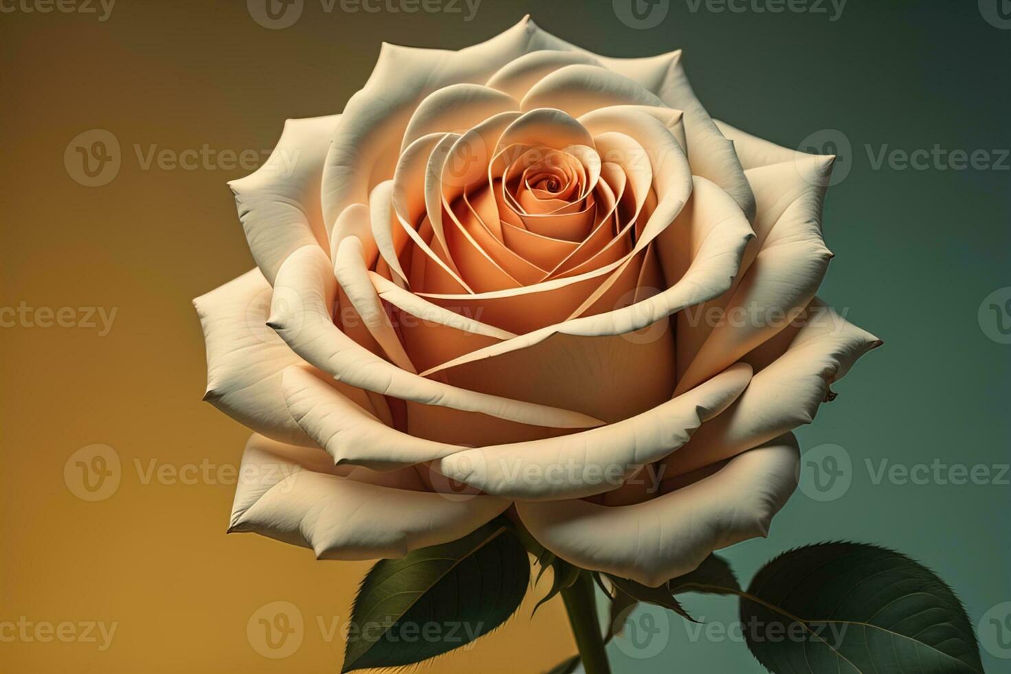 close up of beautiful rose flower on colorful background. ai generative photo