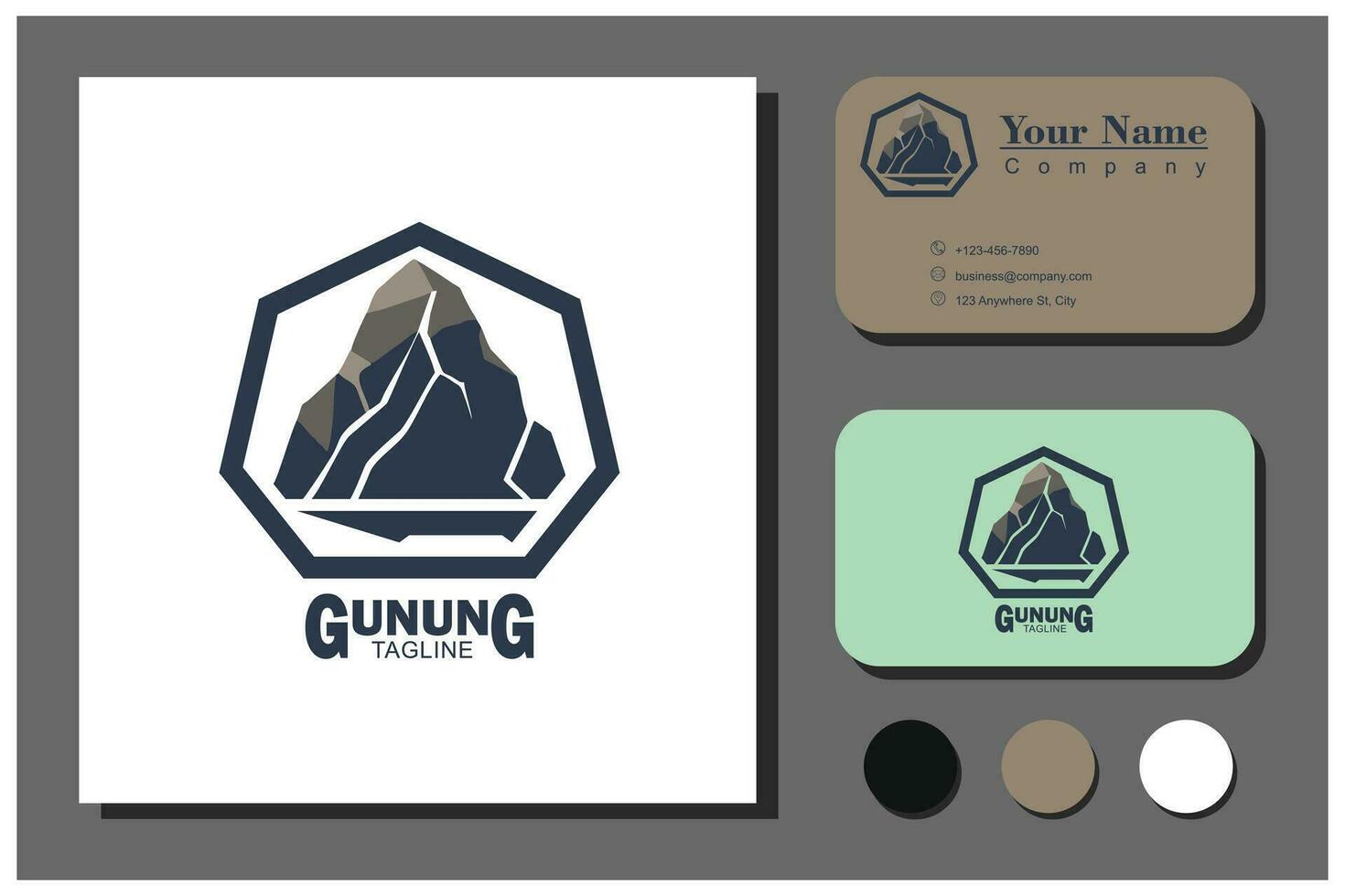 square mountain logo concept vector