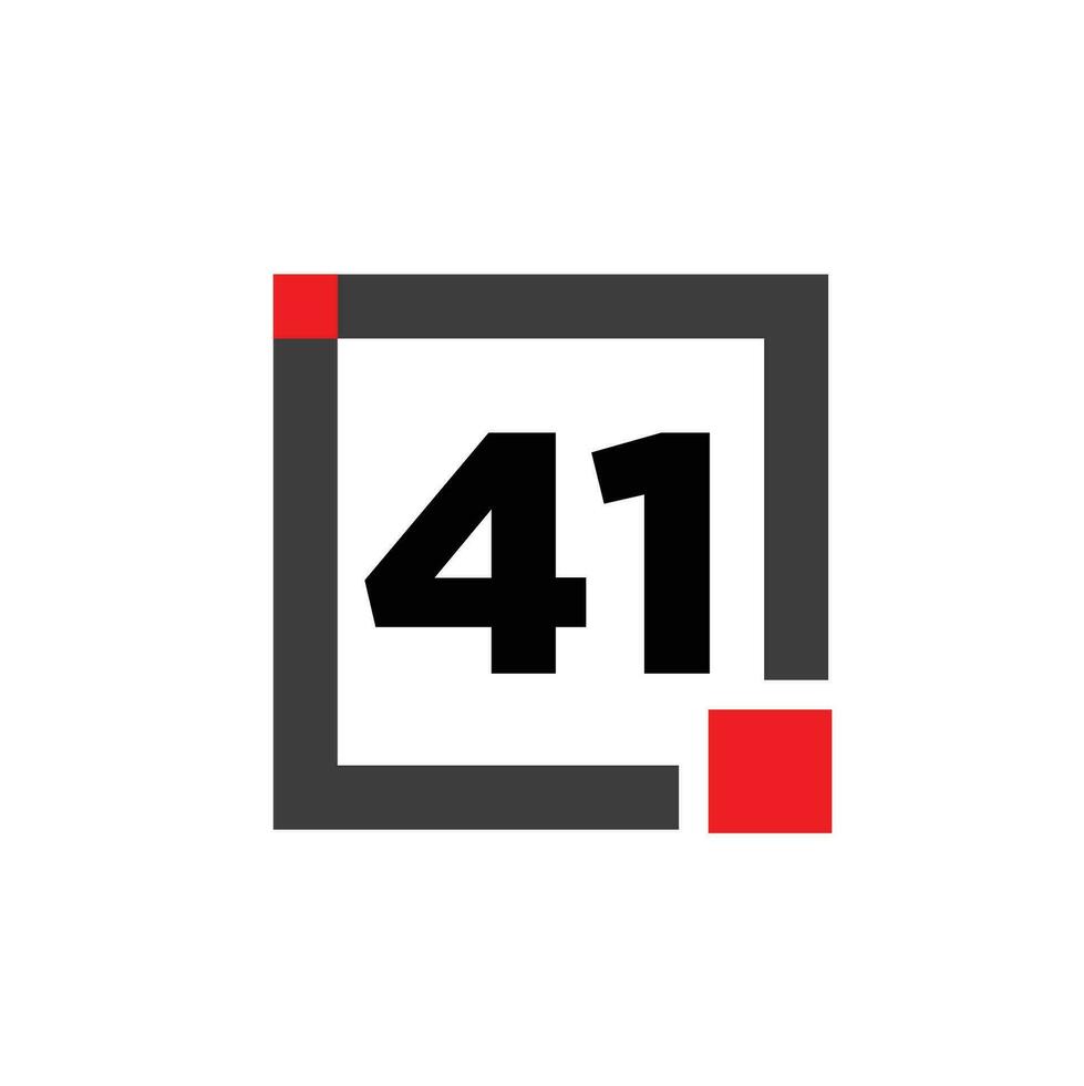 41 number with square icon. 41 dot monogram. vector