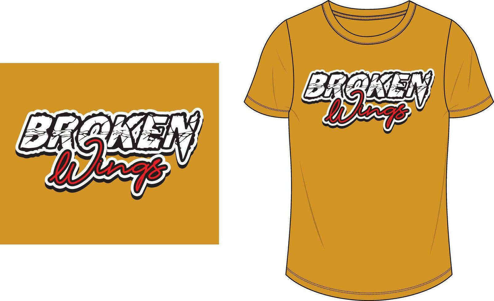 Broken wings t shirt design men's vector