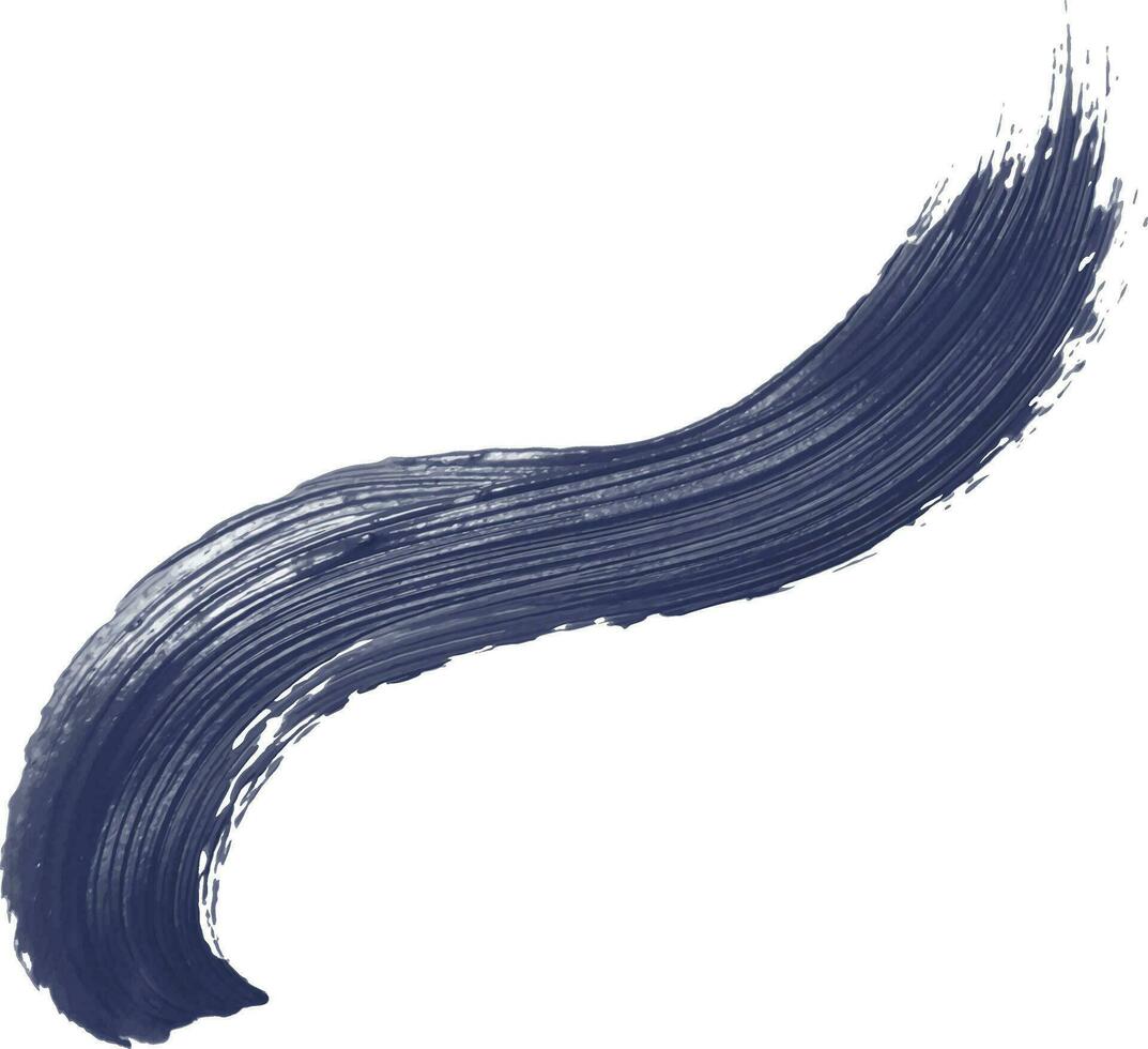 Grunge dark blue realistic oil painting brush stroke vector