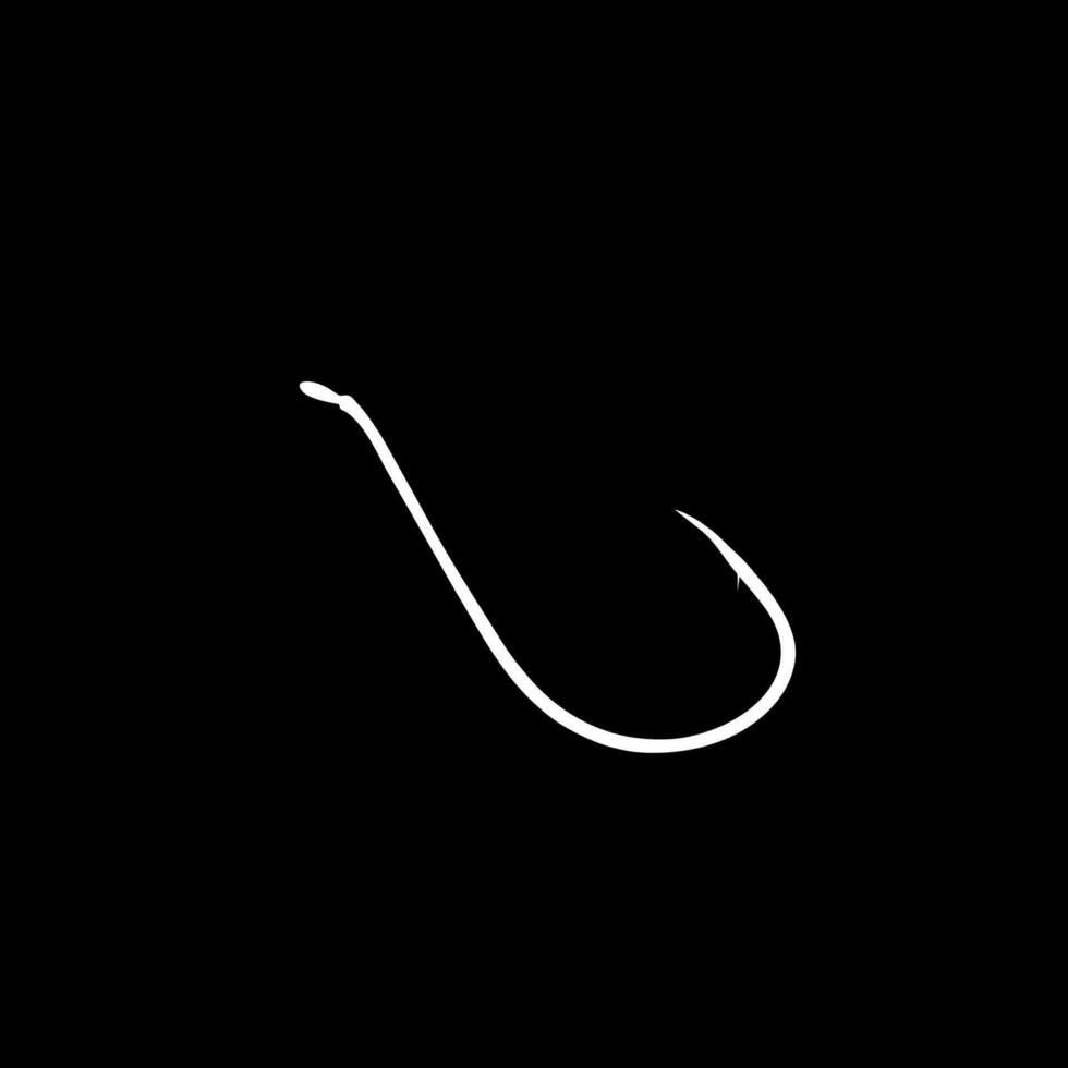 Fish Hook Silhouette for Art Illustration, Icon, Symbol, Apps, Website, Pictogram, Logo Type, or Graphic Design Element. Vector Illustration