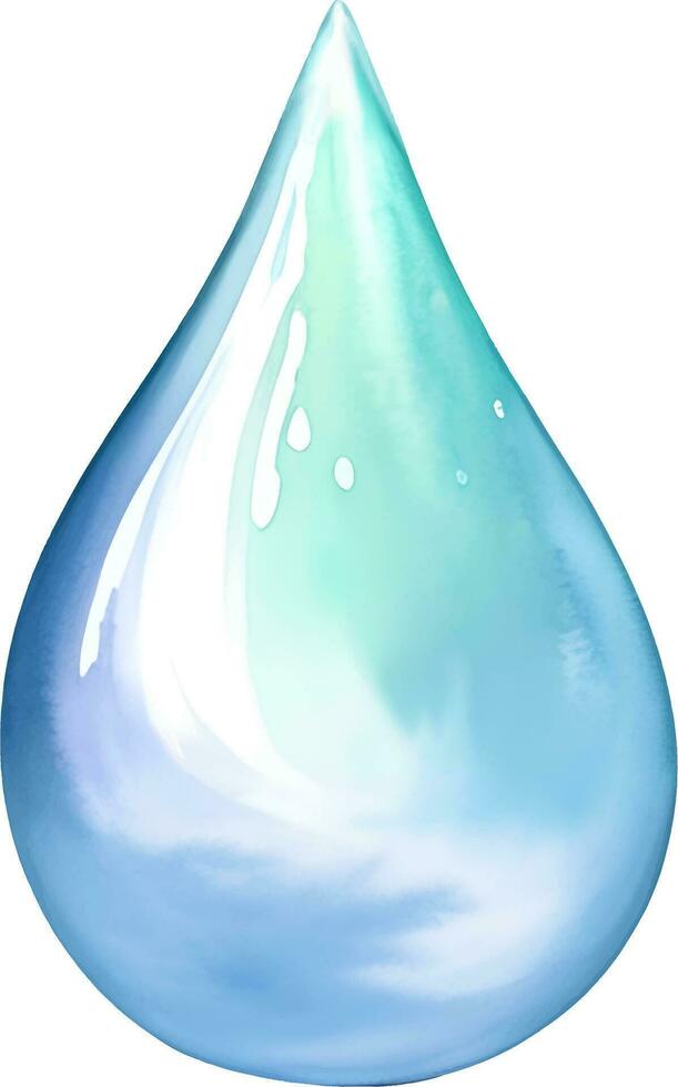 Water Drop Isolated Hand Drawn Painting Illustration vector