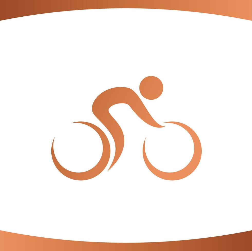 Cyclist Bicycle Modern Abstract Logo Vector