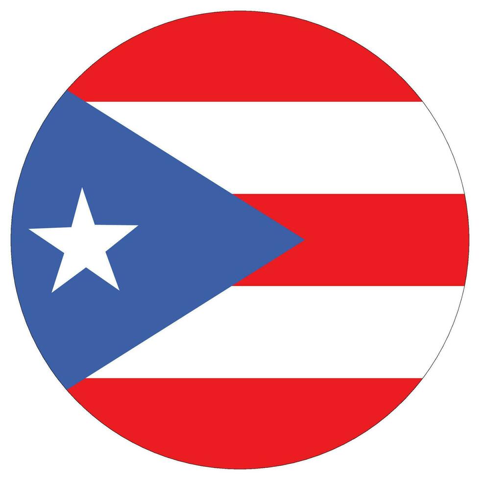 Puerto Rico flag circle shape. Flag of Puerto Rico round shape vector