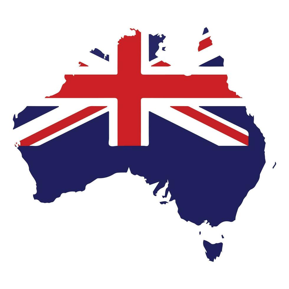 Australia Map And Flag Vector illustration
