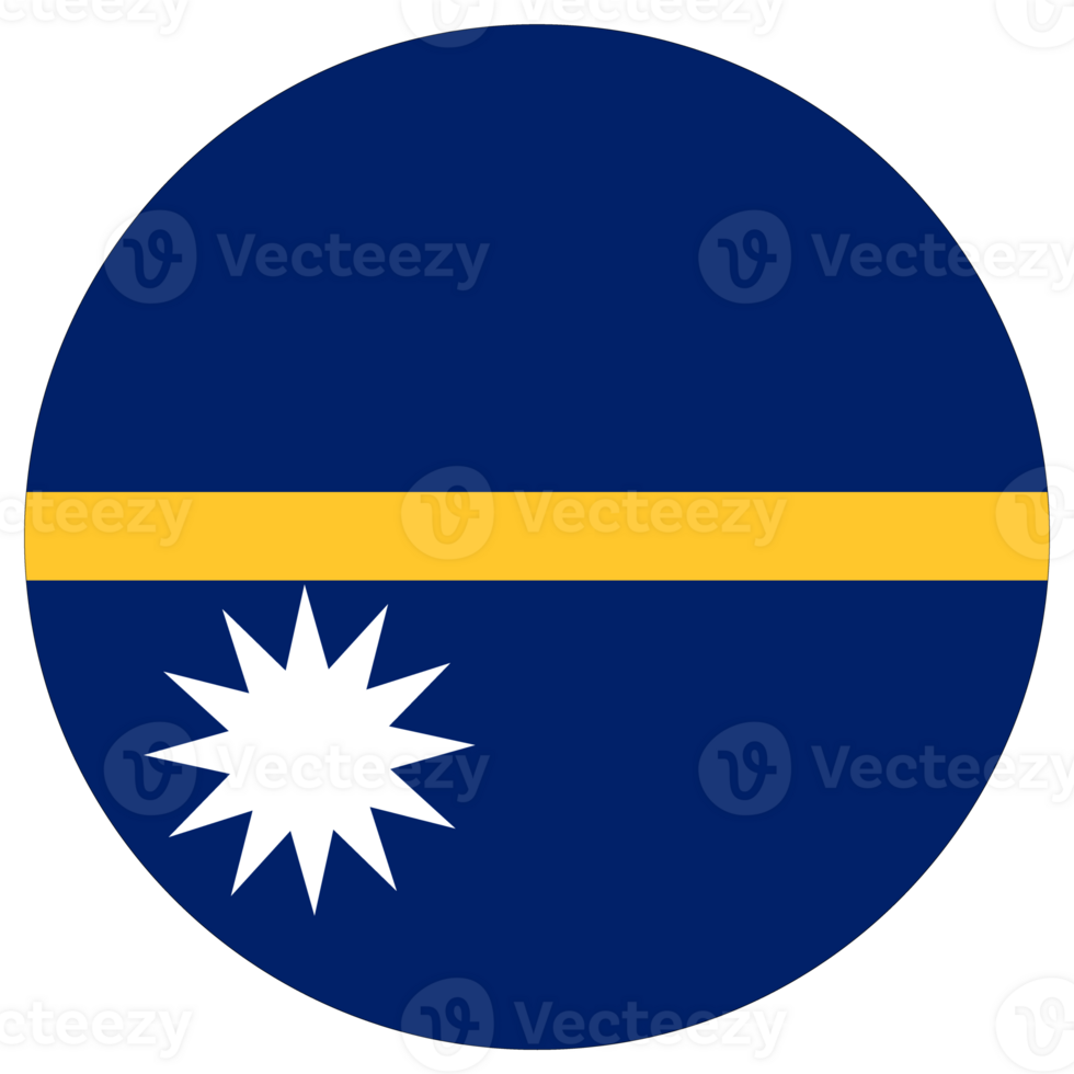 Nauru flag circle shape. Flag of Nauru round shape png