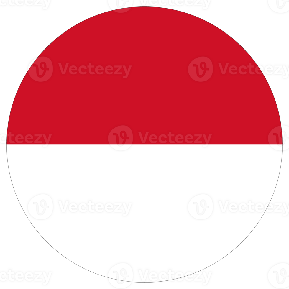 Monaco flag circle shape. Flag of Monaco round shape png