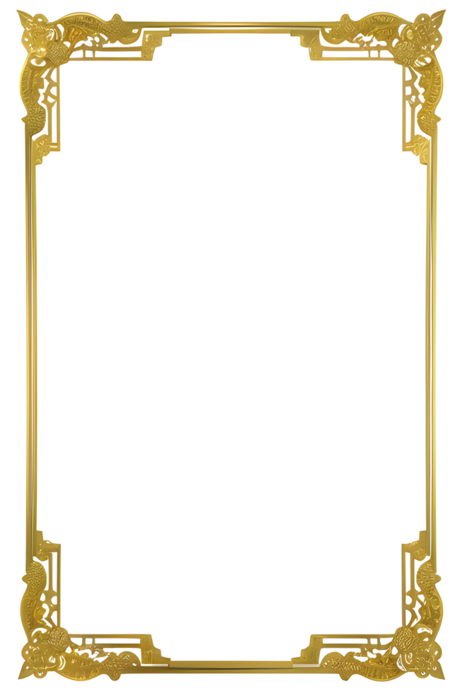 Luxury Gold Frame Border Ai Generative png