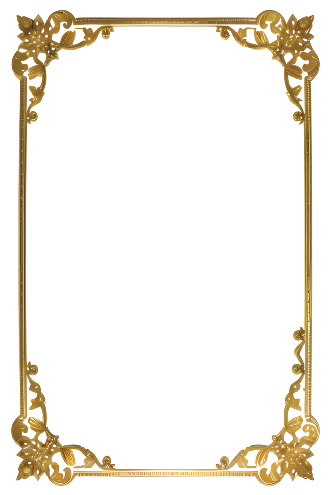 Luxury Gold Frame Border Ai Generative png