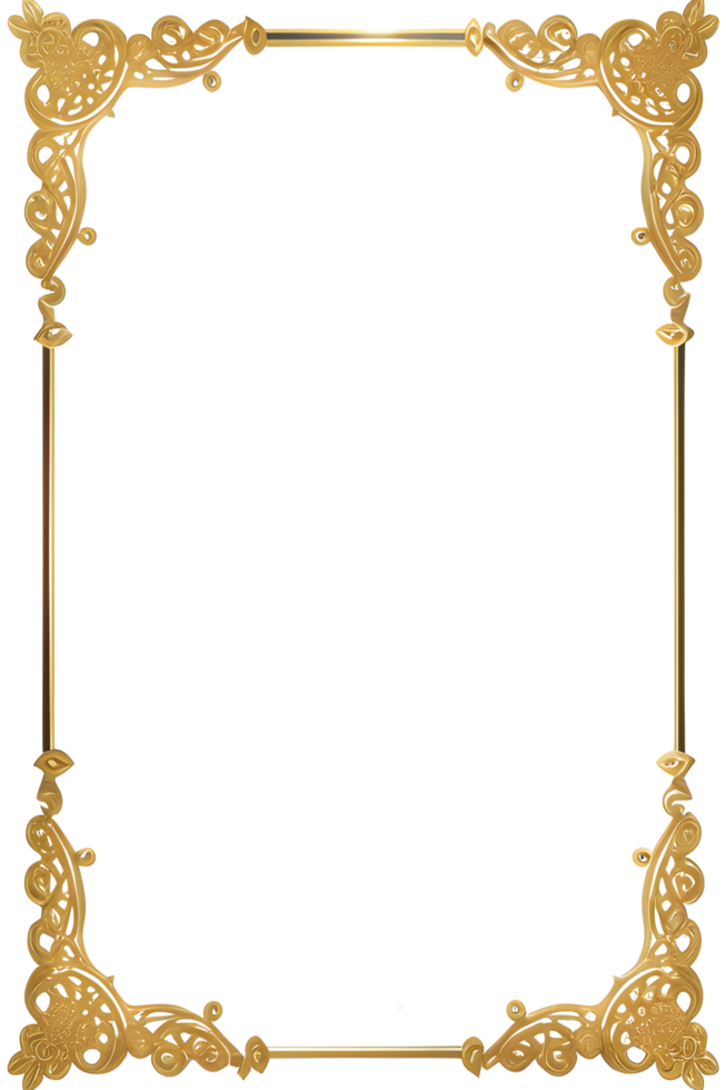 Luxury Gold Frame Border Ai Generative png