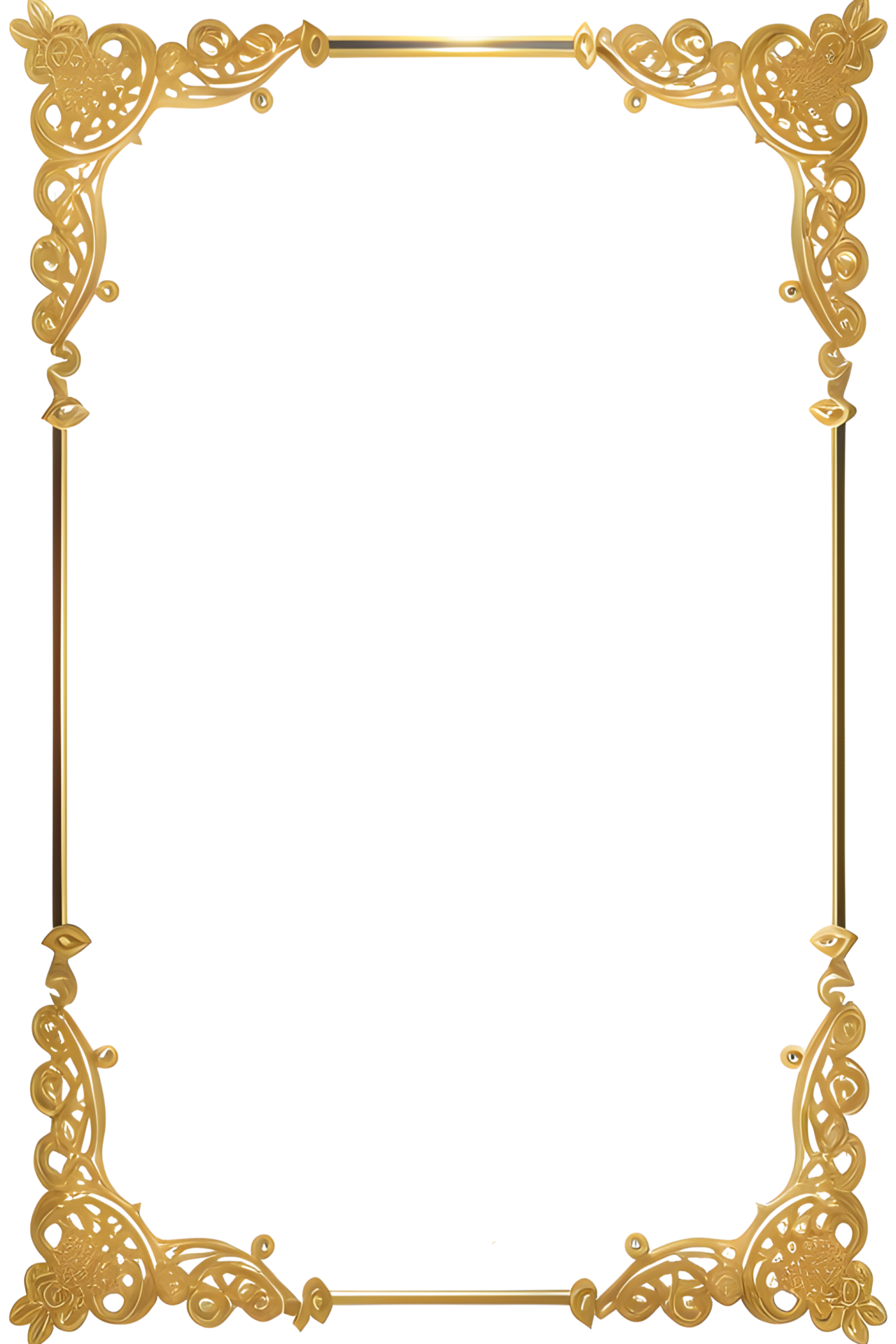 Luxury Gold Frame Border Ai Generative 27481678 PNG