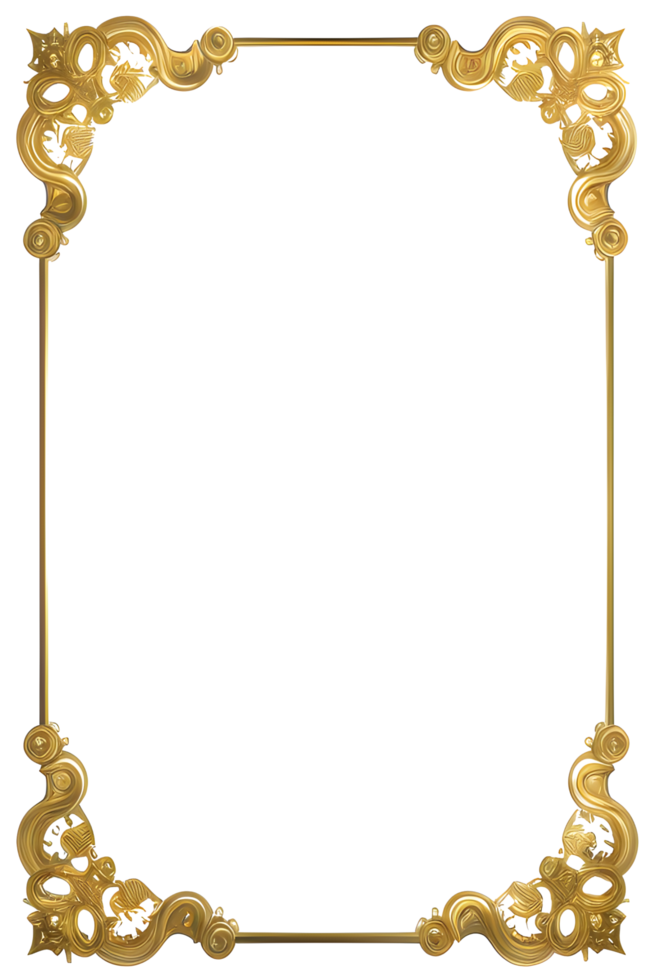 Luxury Gold Frame Border Ai Generative png