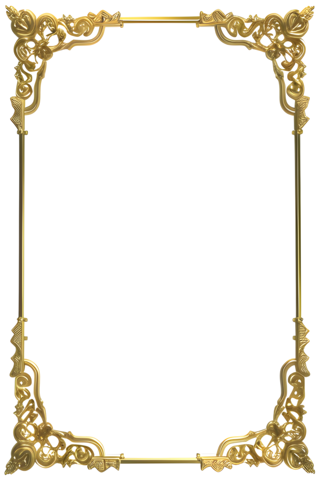 Luxury Gold Frame Border Ai Generative png