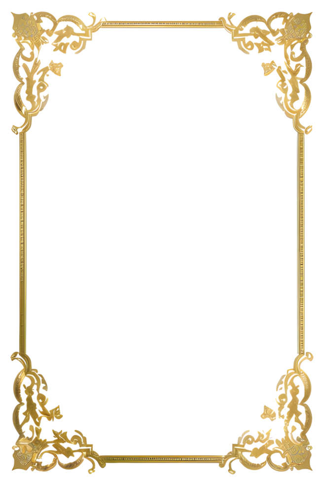 Luxury Gold Frame Border Ai Generative png