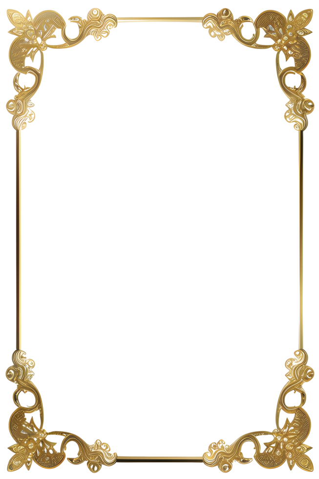 Luxury Gold Frame Border Ai Generative png