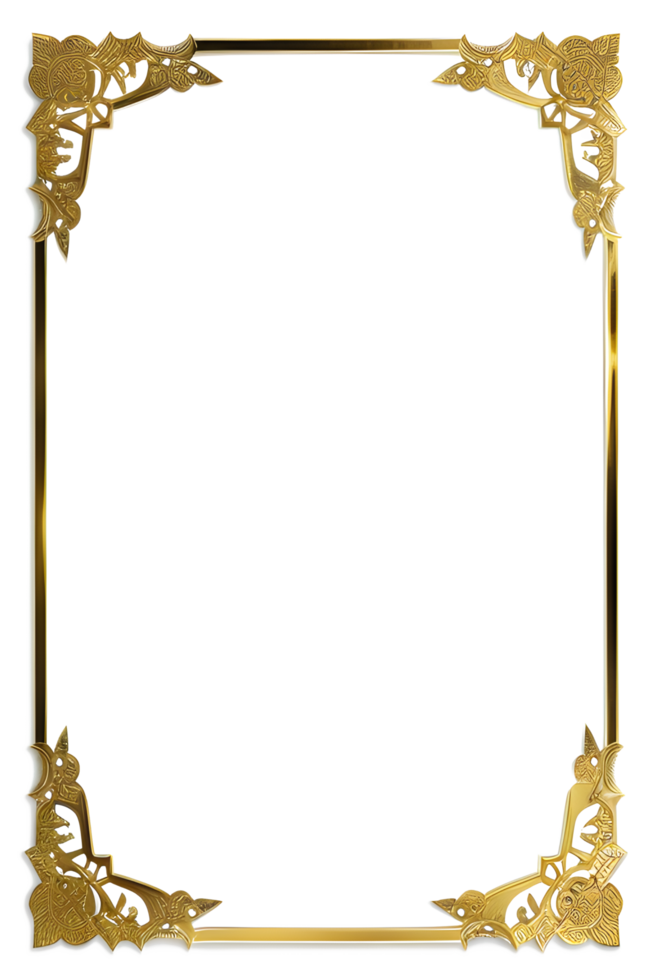 Luxury Gold Frame Border Ai Generative png