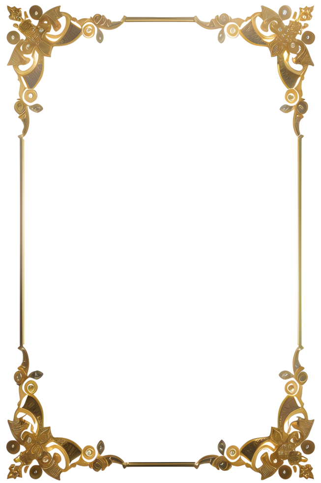 Luxury Gold Frame Border Ai Generative png