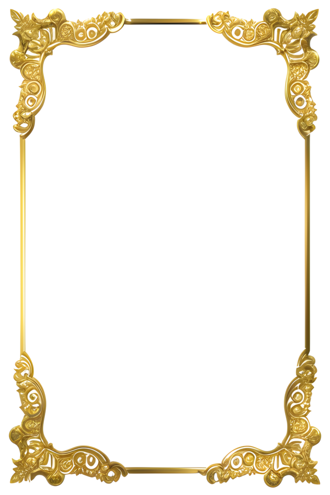 Luxury Gold Frame Border Ai Generative png