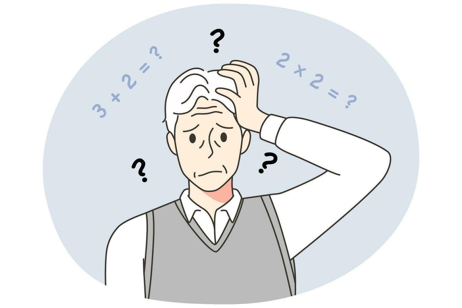 Memory loss, confusing brain problem or cognitive disease, forgot to do  something or dementia can't remember anything, confused businessman in  memory loss problem thinking what he forgot. 24116000 Vector Art at Vecteezy