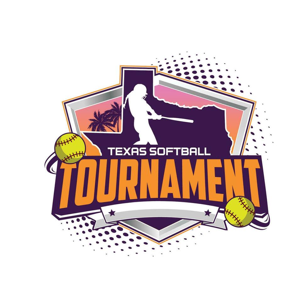 Texas sofbol torneo logo en blanco antecedentes vector
