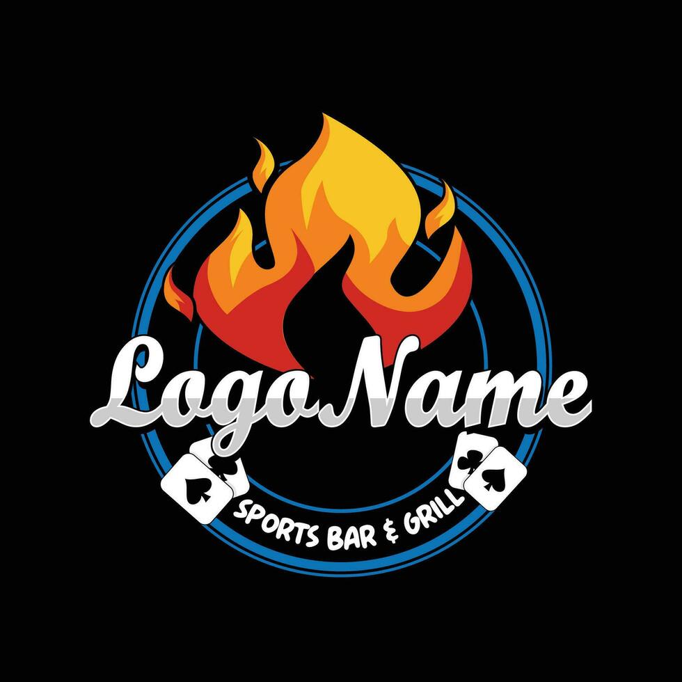 Deportes bar y parrilla logo vector