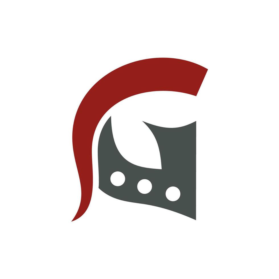 Inspiration for the G Letter Logo in the form of an Ancient Greek Helmet vector