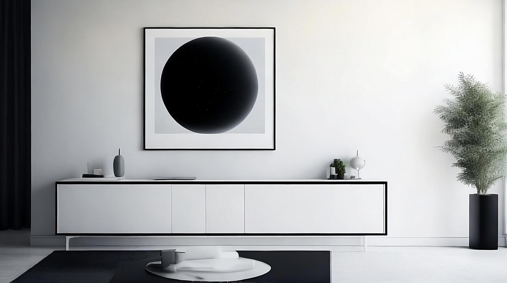 modern bright interiors apartment Living room mockup illustration 3D rendering computer generated image photo