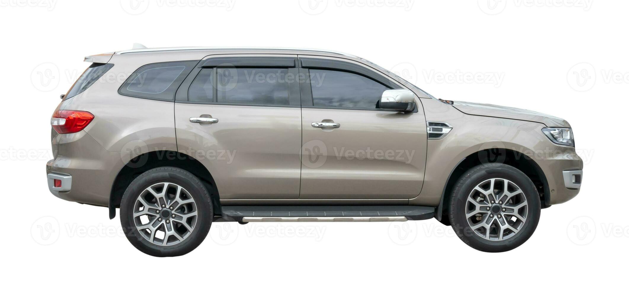 Beautiful gray SUV car isolated on white background with clipping path. photo
