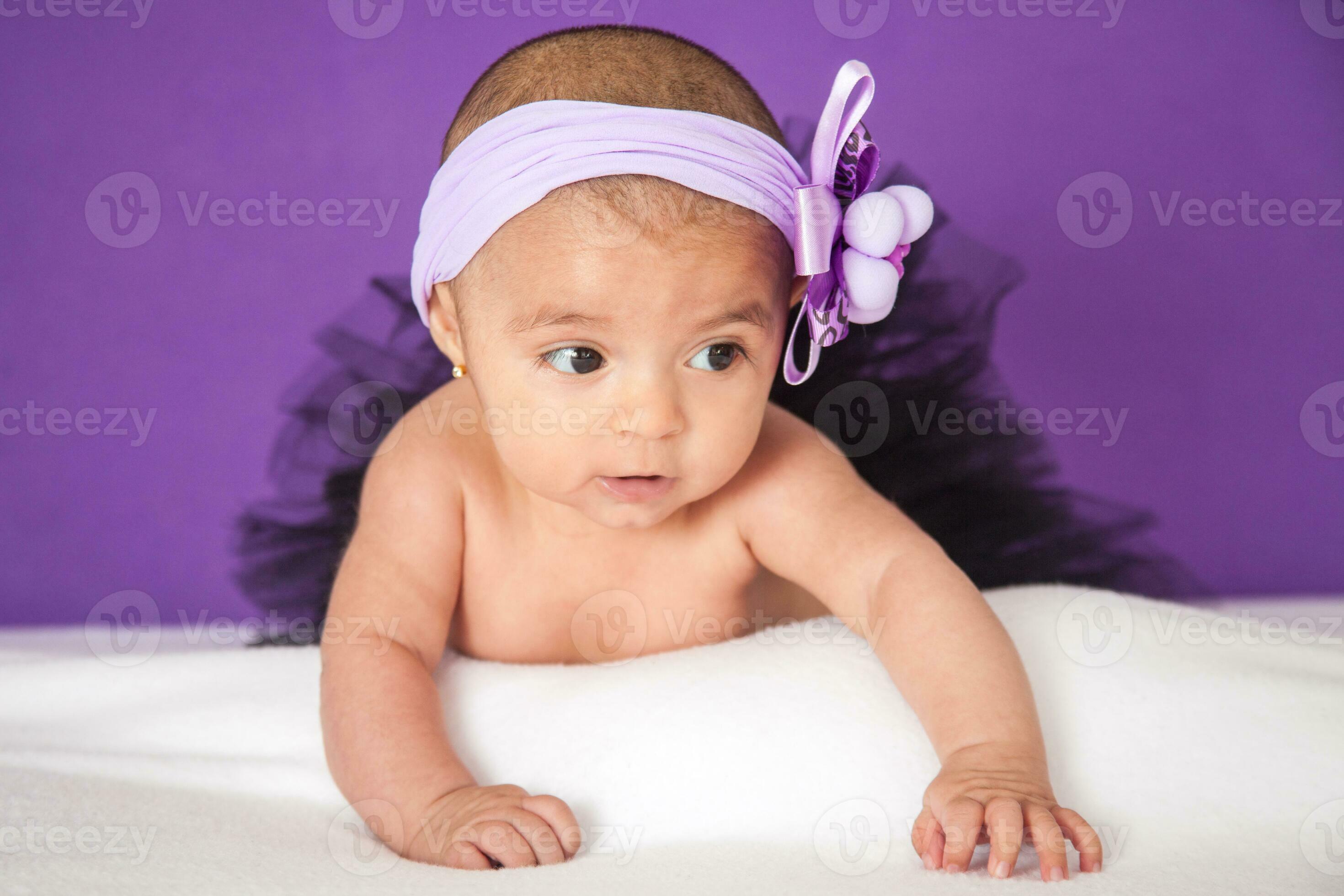 Portrait of a beautiful four months baby girl 27483187 Stock Photo at