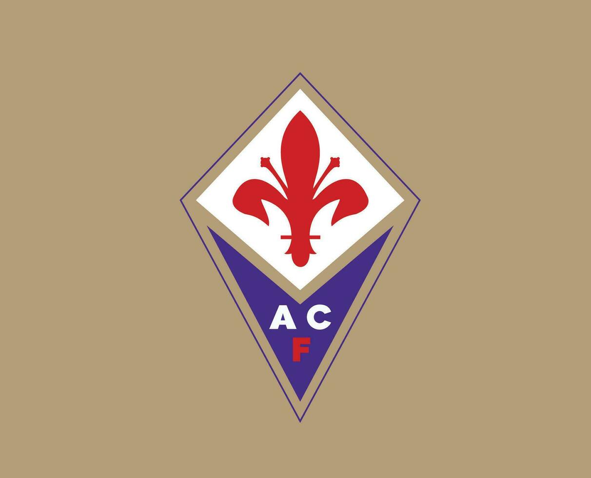 Fiorentina Club Logo Symbol Serie A Football Calcio Italy Abstract Design Vector Illustration With Brown Background