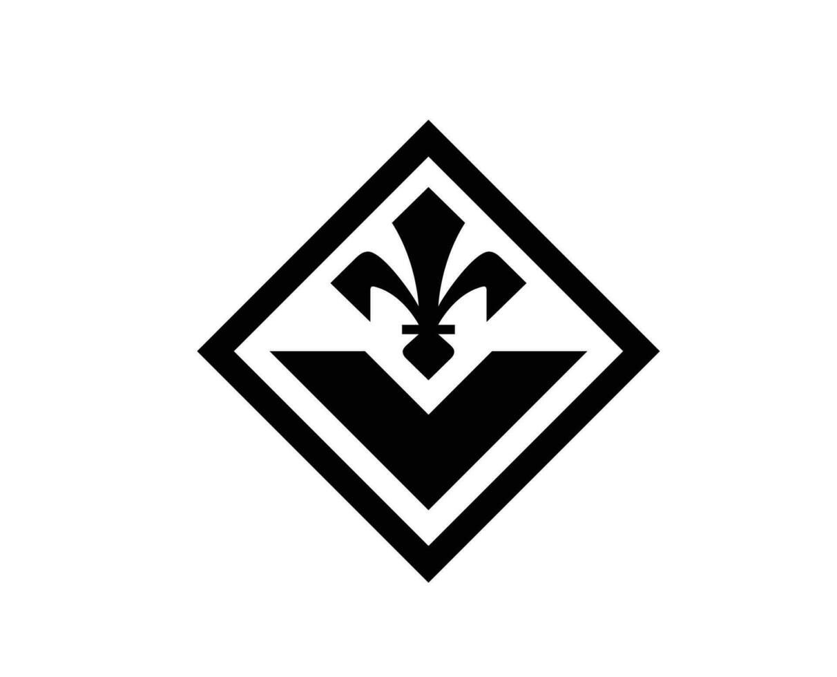 Fiorentina Club Symbol Logo Black Serie A Football Calcio Italy Abstract Design Vector Illustration
