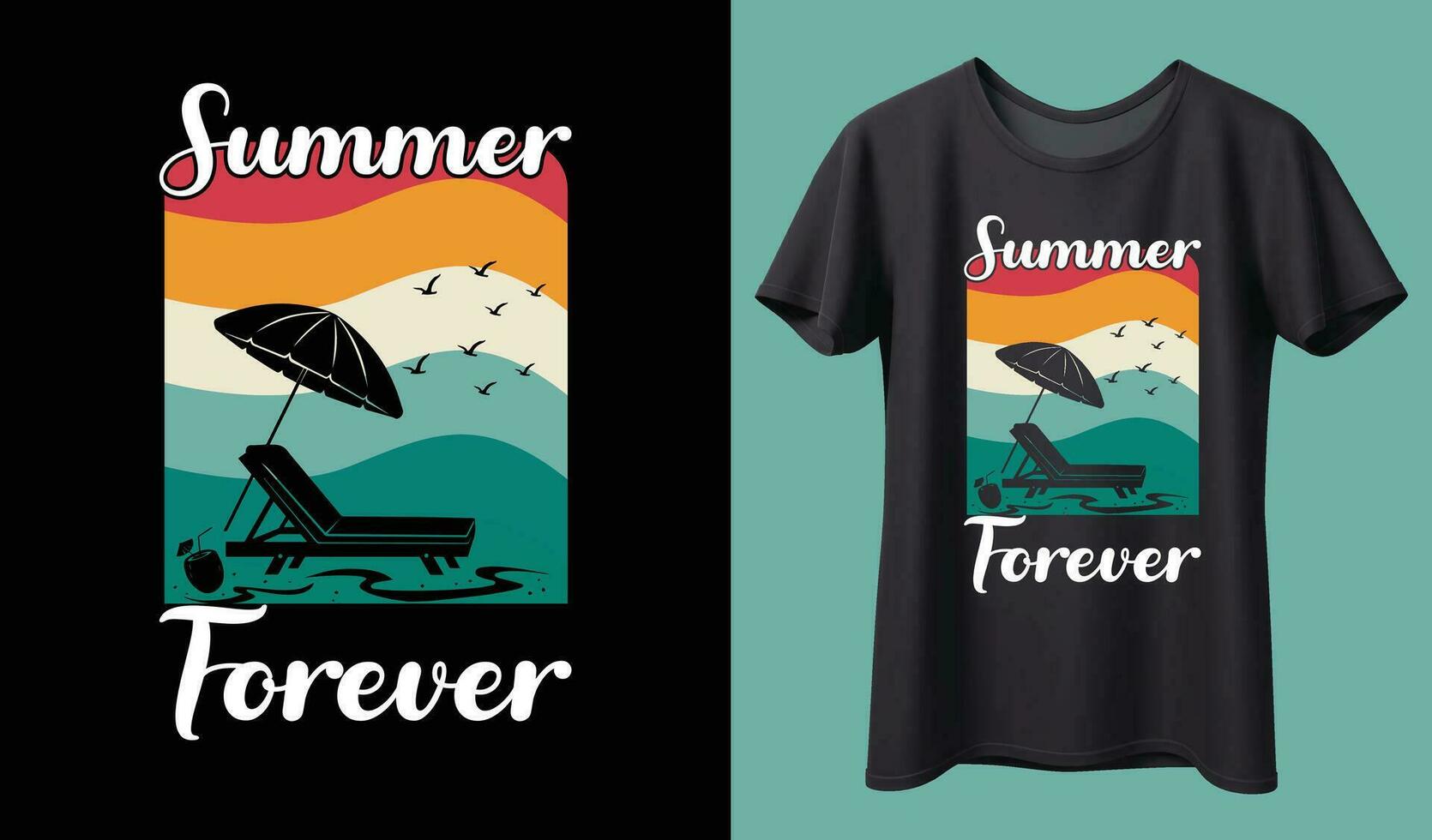 Retro vintage California sunset  badges on black background graphics for t-shirts and other print production. Vector illustration for design. 70s-style concept