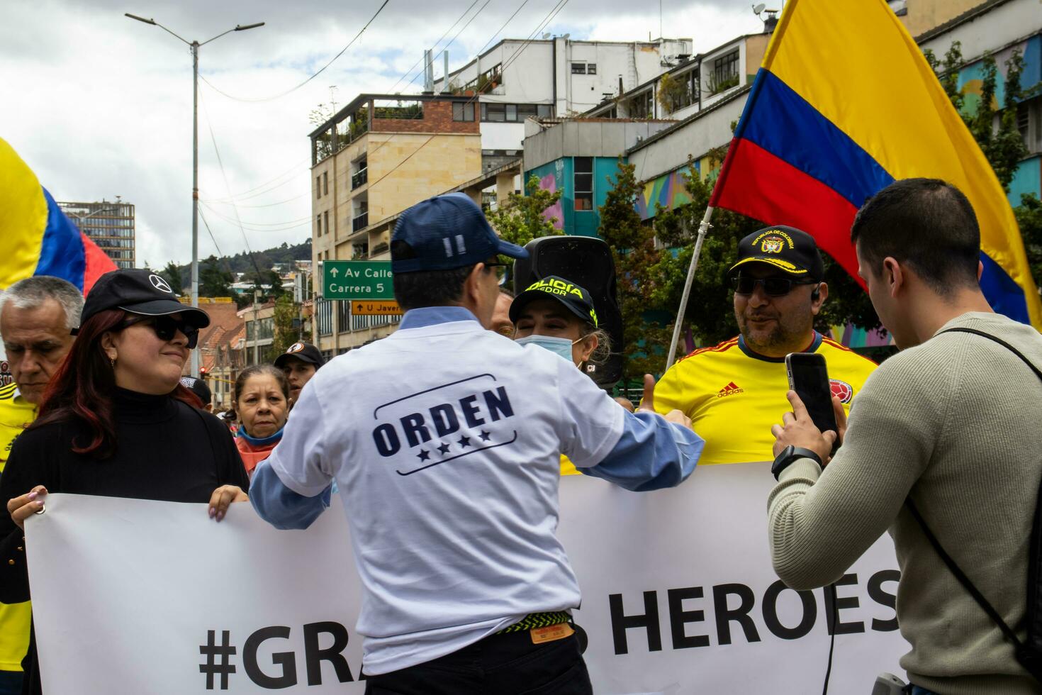 Bogota, Colombia, 16 August 2023. General Jorge Luis Vargas at the march asking for Gustavo Petro impeachment. Peaceful protest. La Marcha de la Mayoria. photo