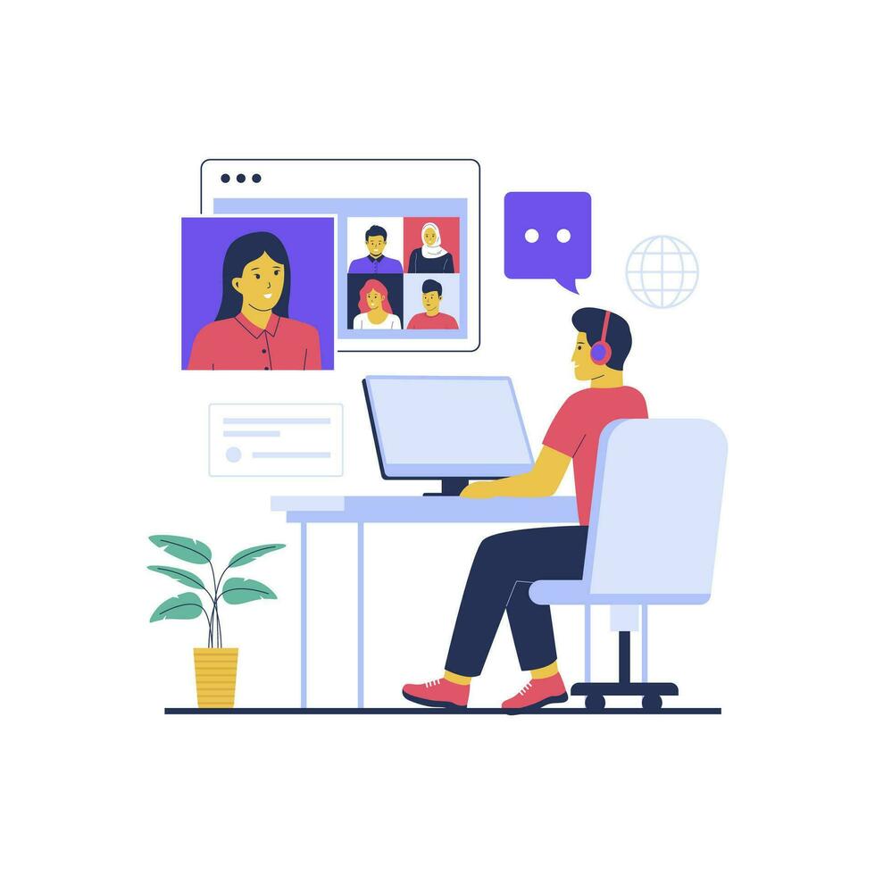 Vector of online webinar or seminar concept