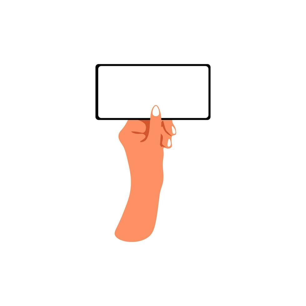 hands using smartphone with blank screen over white background vector