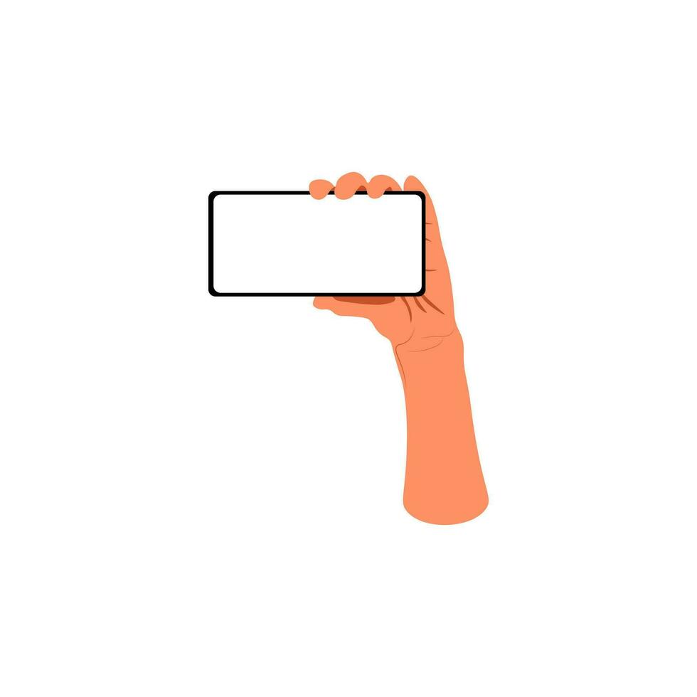 hands using smartphone with blank screen over white background vector