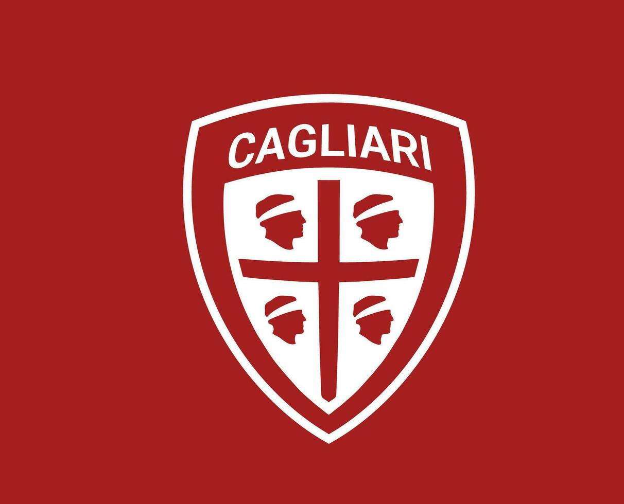 cagliari club logo símbolo blanco serie un fútbol americano calcio Italia resumen diseño vector ilustración con rojo antecedentes