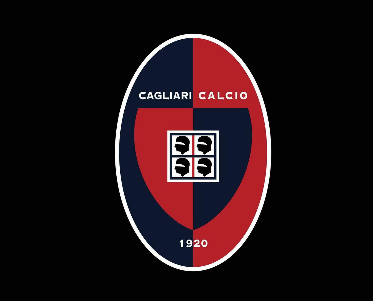 Cagliari Club Symbol Logo Serie A Football Calcio Italy Abstract Design Vector Illustration With Black Background